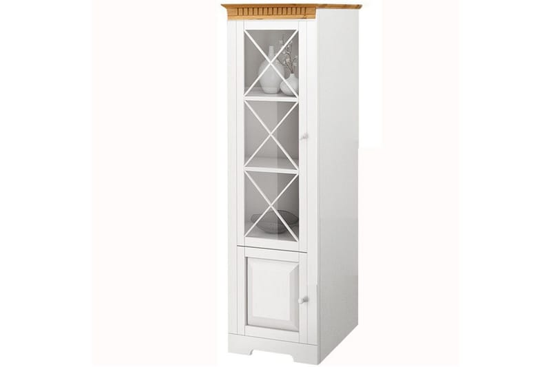 Vitrine Lisa Hvit/Honning - Hvit/Honning - Oppbevaring - Skap - Vitrineskap