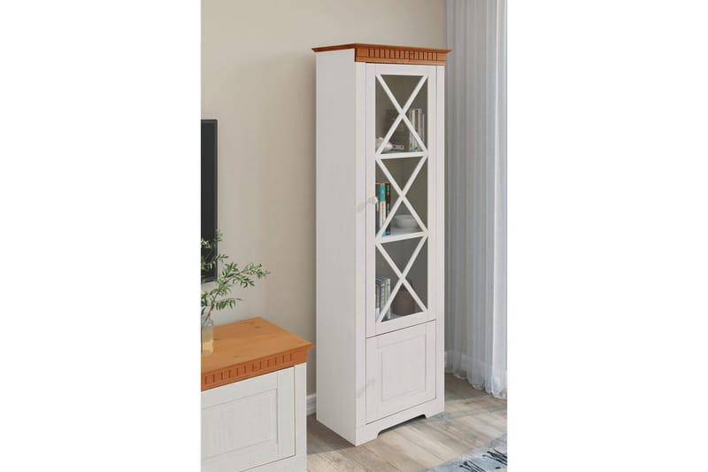 Vitrine Lisa Hvit/Honning - Hvit/Honning - Møbler - Bord - Avlastningsbord