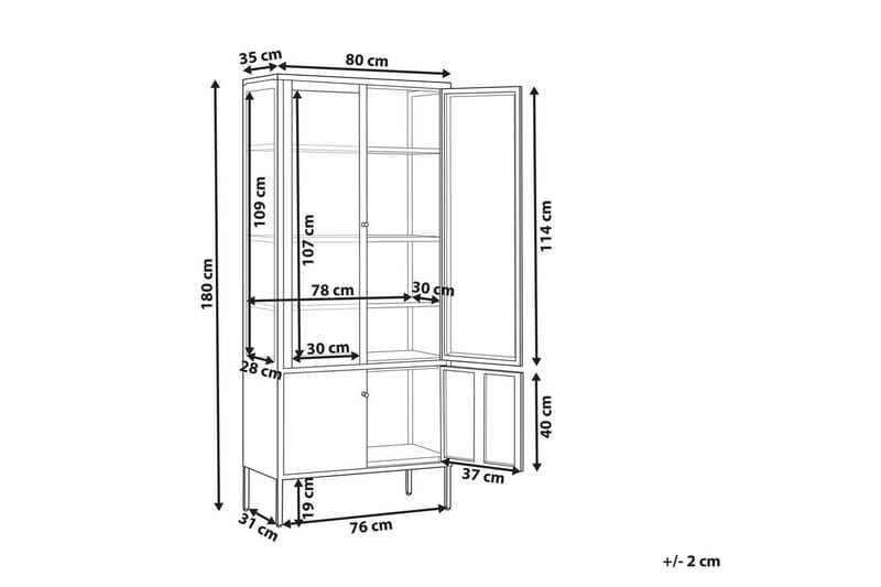 Vitrine Oxted - Oppbevaring - Skap - Vitrineskap