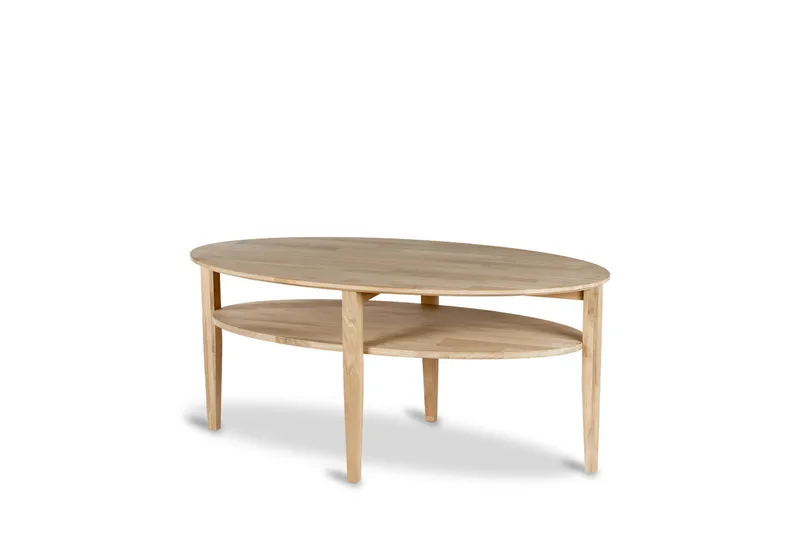 Waterloo Ovalt Sofabord 130x70 cm i heltre, Natur