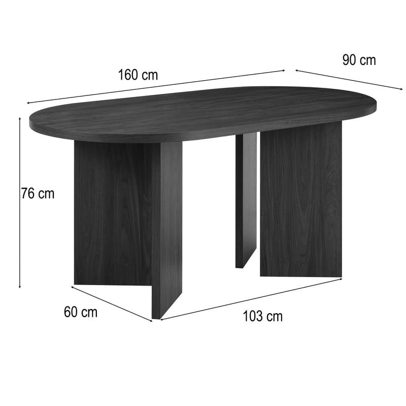 Wigan Ovalt Spisebord 160 cm i Tre med Eikeutseende - Brun - Møbler - Bord - Spisebord & kjøkkenbord