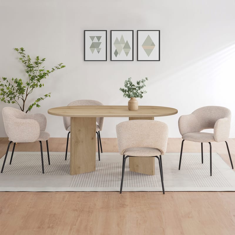 Wigan Ovalt Spisebord 160 cm i Tre med Eikeutseende - Brun - Møbler - Bord - Spisebord & kjøkkenbord