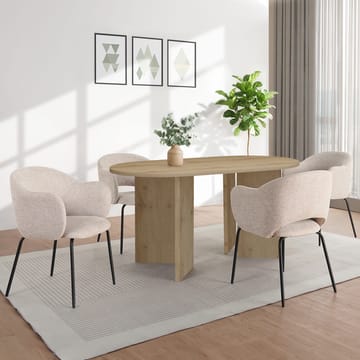 Wigan Ovalt Spisebord 160 cm i Tre med Eikeutseende - Brun - Møbler - Bord - Spisebord & kjøkkenbord