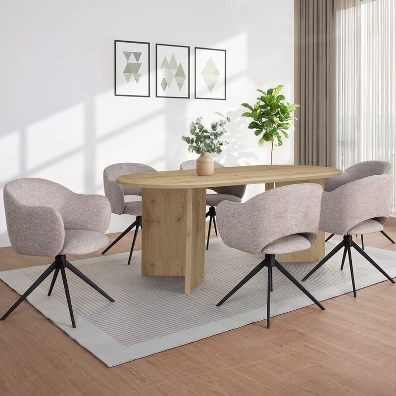Wigan Spisebord Ovalt 200x100 cm - Eik - Møbler - Bord - Spisebord & kjøkkenbord