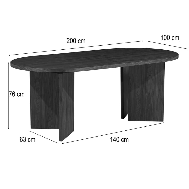 Wigan Spisebord Ovalt 200x100 cm - Eik - Møbler - Bord - Spisebord & kjøkkenbord