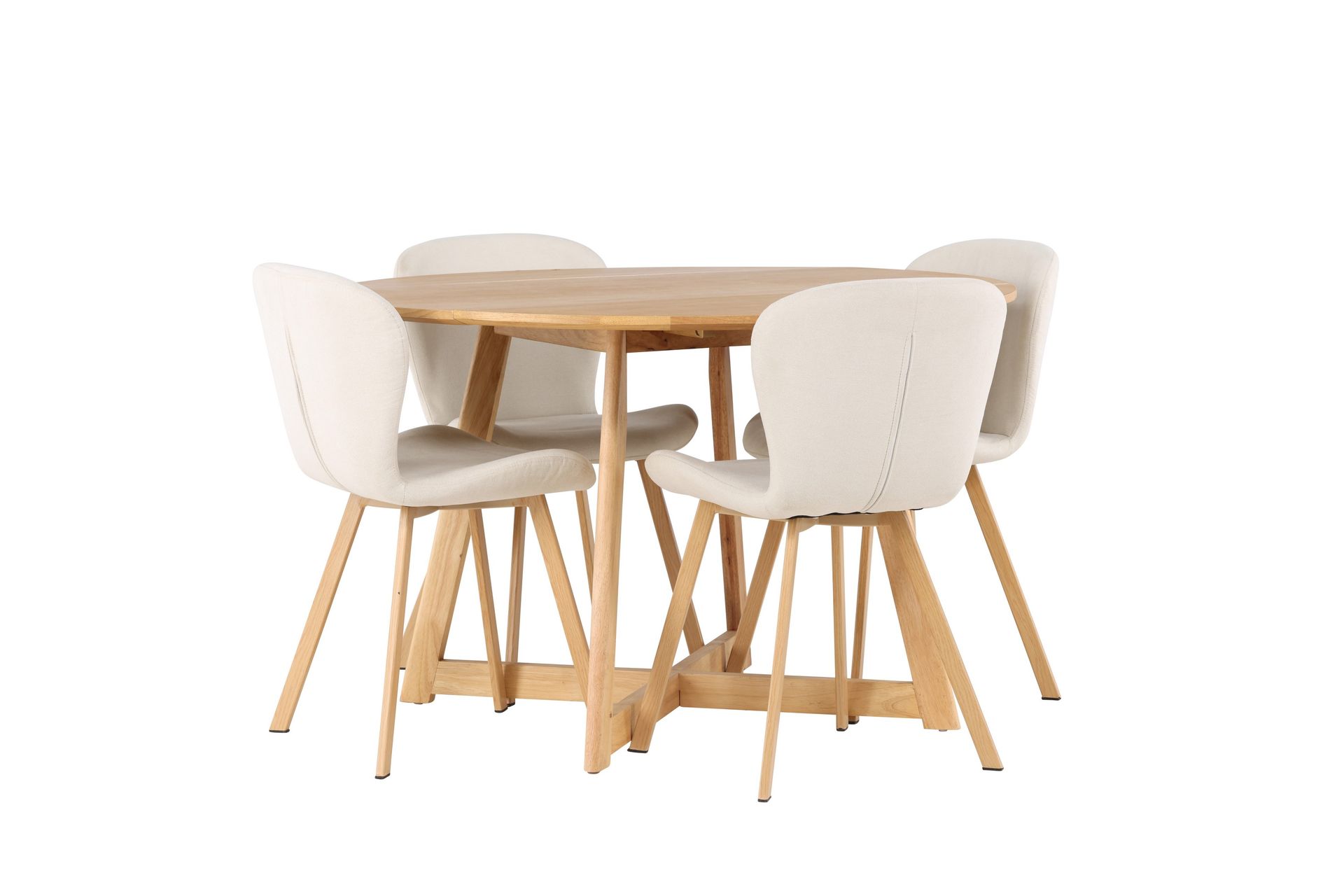 Yakidon Spisegruppe 120 cm Rund med 4 Lilja Stoler - Brun - Møbler - Bord - Spisegrupper
