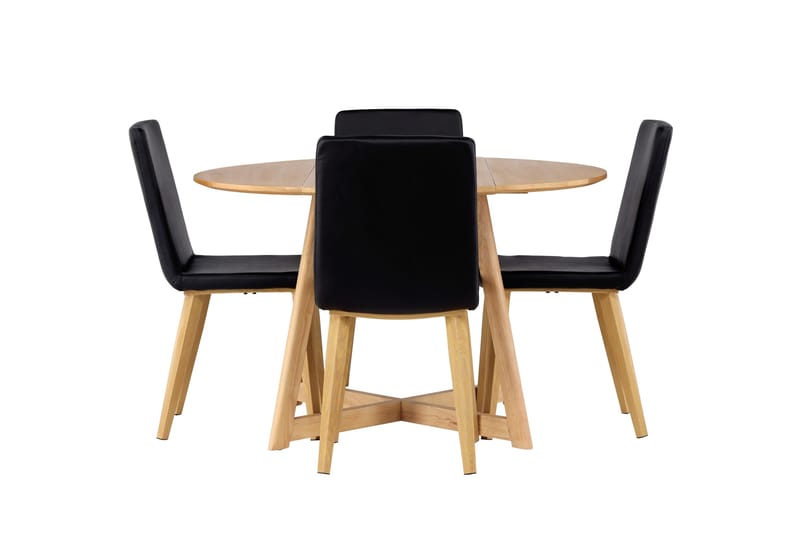 Yakidon Spisegruppe 120 cm Rund med 4 Today Stoler, Sort