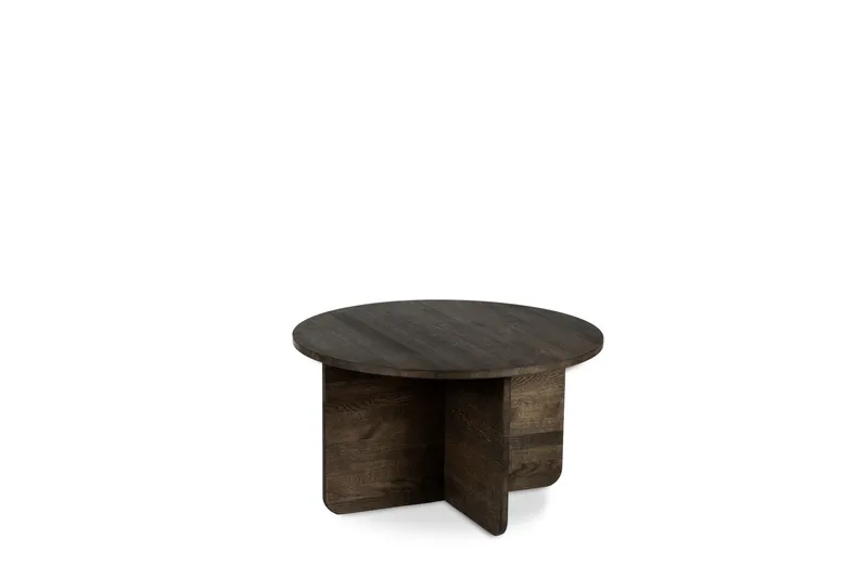 York Rundt Sofabord i heltre 85 cm, Mørk brun