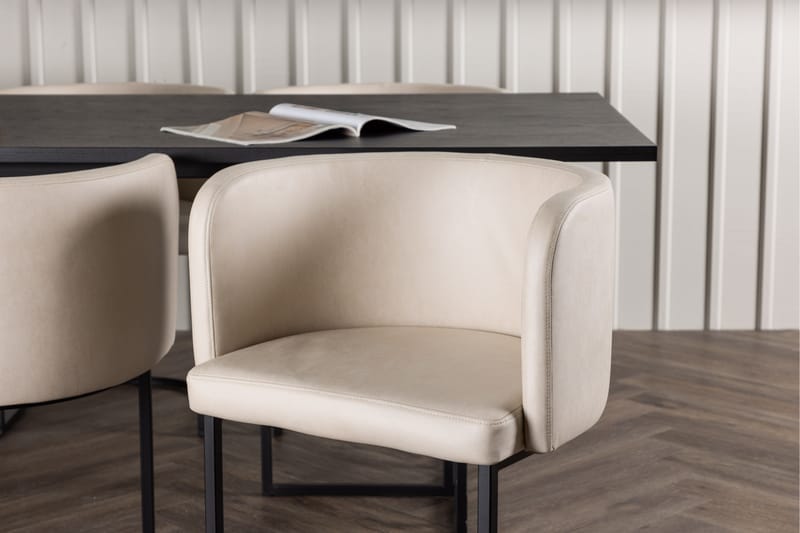 Ystad Spisegruppe 220 cm Rektangulær med 6 Simrishamn Stoler - Beige - Møbler - Bord - Spisegrupper