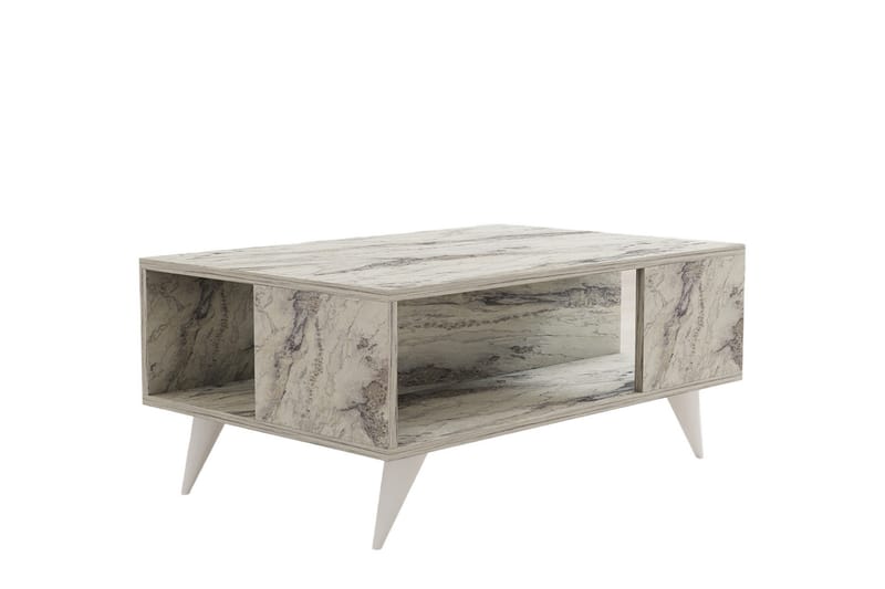 Yuka Sofabord 90 cm - Hvit Marmor - Møbler - Bord - Sofabord