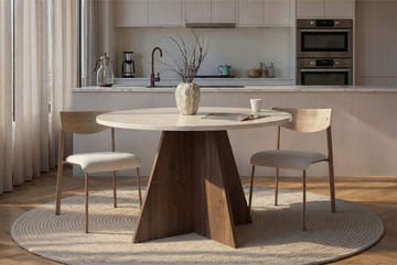 Zalen Spisebord 120x75x120 cm - Travertine Walnut - Møbler - Bord - Spisebord & kjøkkenbord