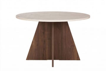Zalen Spisebord 120x75x120 cm - Travertine Walnut - Møbler - Bord - Spisebord & kjøkkenbord