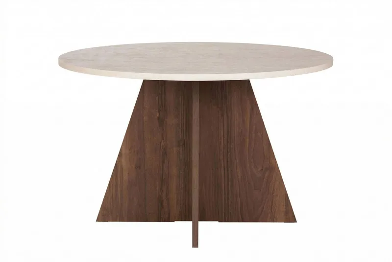 Zalen Spisebord 120x75x120 cm, Travertine Walnut