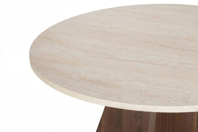 Zalen Spisebord 120x75x120 cm - Travertine Walnut - Møbler - Bord - Spisebord & kjøkkenbord