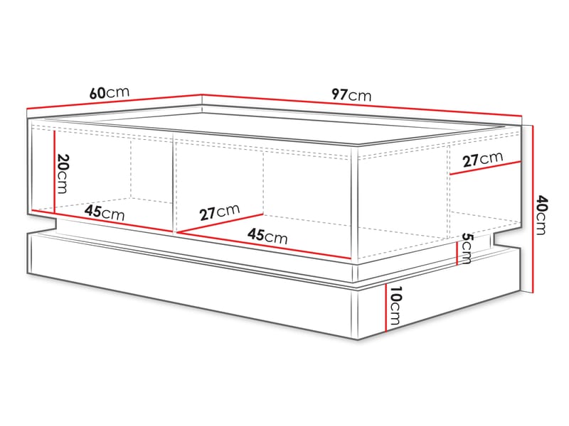 Zelric Sofabord 97 cm - Beige - Møbler - Bord - Sofabord