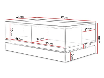 Zelric Sofabord 97 cm - Svart - Møbler - Bord - Sofabord