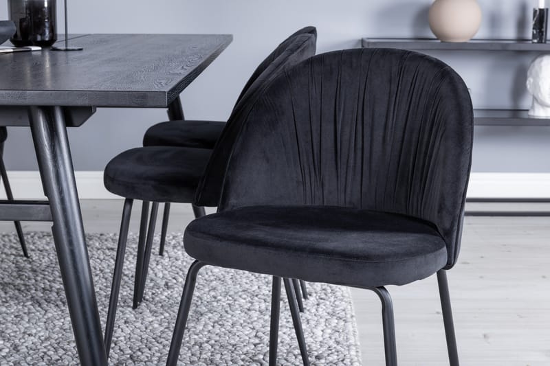 Zenazmi forlengbar spisegruppe 195 cm inkl. 6 Foyos stoler - Svart - Møbler - Bord - Spisegrupper