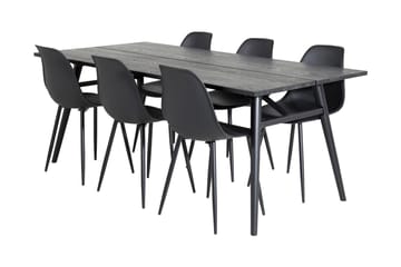 Zenazmi forlengbar spisegruppe 195 cm inkl. 6 Ypas stoler - Svart - Møbler - Bord - Spisegrupper
