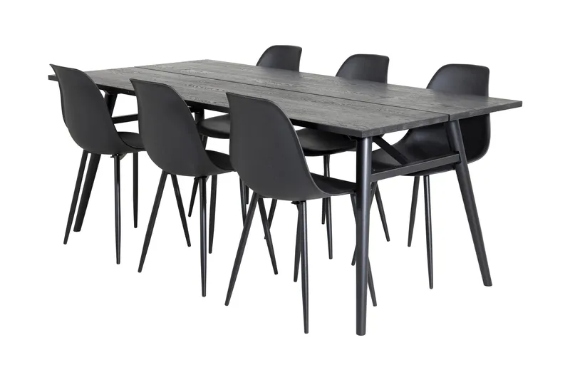 Zenazmi forlengbar spisegruppe 195 cm inkl. 6 Ypas stoler, Svart