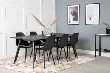 Zenazmi forlengbar spisegruppe 195 cm inkl. 6 Ypas stoler - Svart - Møbler - Bord - Spisegrupper
