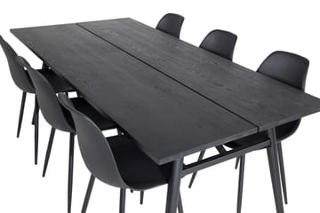 Zenazmi forlengbar spisegruppe 195 cm inkl. 6 Ypas stoler - Svart - Møbler - Bord - Spisegrupper