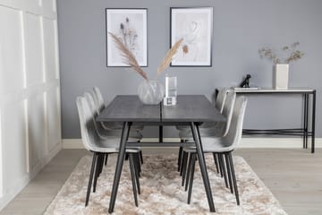 Zenazmi forlengbar spisegruppe 195 cm inkl. 6 Ypas stoler - Svart/Grå - Møbler - Bord - Spisegrupper