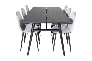 Zenazmi forlengbar spisegruppe 195 cm inkl. 6 Ypas stoler - Svart/Grå - Møbler - Bord - Spisegrupper