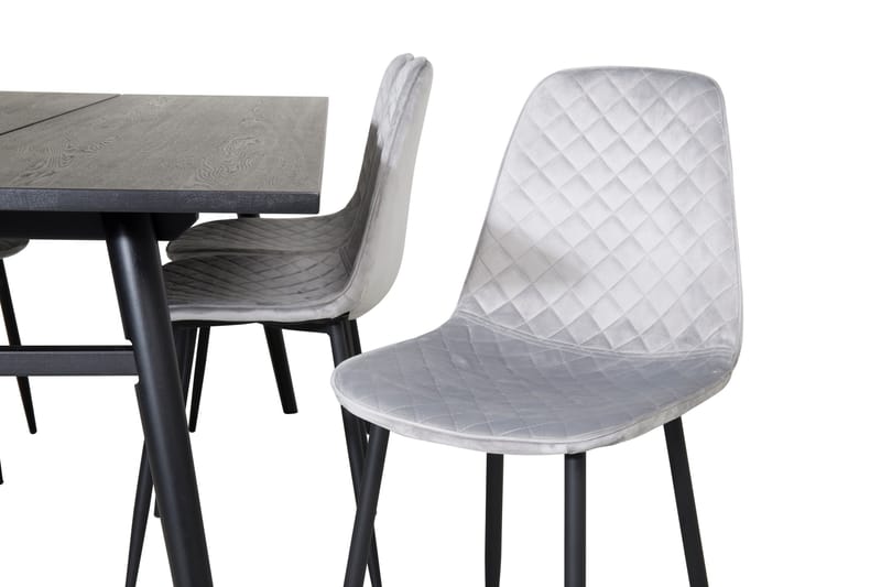 Zenazmi forlengbar spisegruppe 195 cm inkl. 6 Ypas stoler - Svart/Grå - Møbler - Bord - Spisegrupper