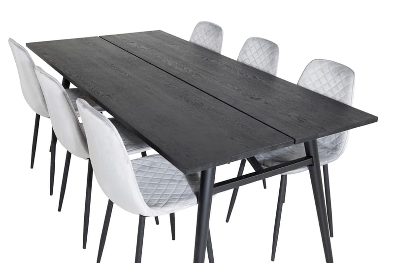Zenazmi forlengbar spisegruppe 195 cm inkl. 6 Ypas stoler - Svart/Grå - Møbler - Bord - Spisegrupper