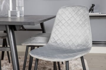 Zenazmi forlengbar spisegruppe 195 cm inkl. 6 Ypas stoler - Svart/Grå - Møbler - Bord - Spisegrupper