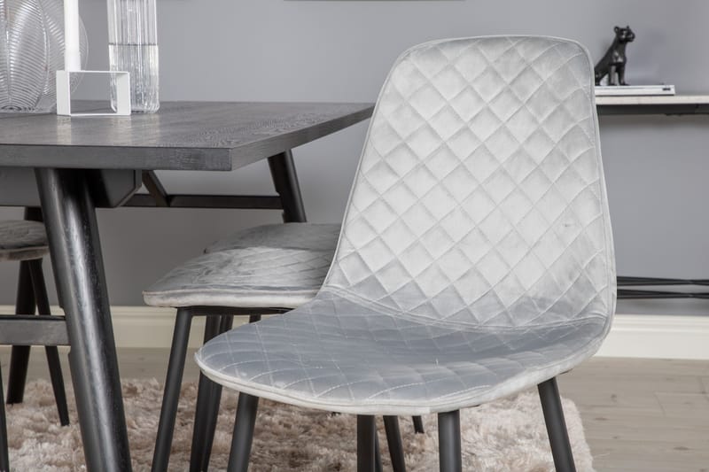 Zenazmi forlengbar spisegruppe 195 cm inkl. 6 Ypas stoler - Svart/Grå - Møbler - Bord - Spisegrupper