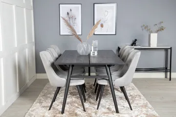 Zenazmi spisebord 195 cm med 6 stk. Valera Lyx fløyelsstoler - Møbler - Bord - Spisegrupper