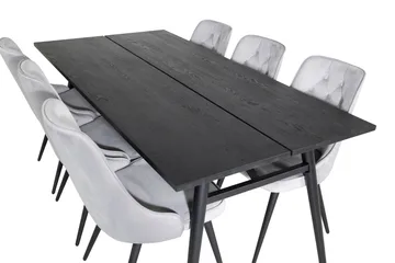 Zenazmi spisebord 195 cm med 6 stk. Valera Lyx fløyelsstoler - Møbler - Bord - Spisegrupper