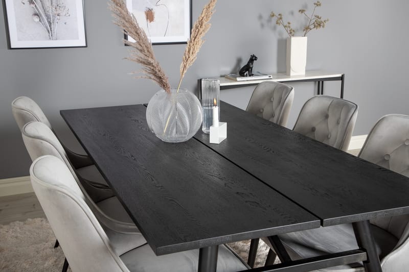 Zenazmi spisebord 195 cm med 6 stk. Valera Lyx fløyelsstoler - Møbler - Bord - Spisegrupper
