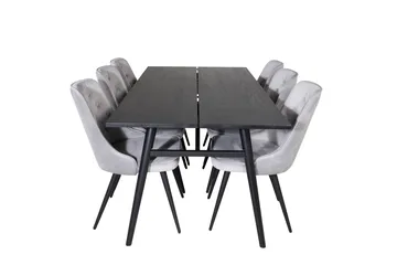Zenazmi spisebord 195 cm med 6 stk. Valera Lyx fløyelsstoler - Møbler - Bord - Spisegrupper