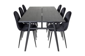 Zenazmi spisegruppe 195 cm inkl. 6 Pontus stoler - Svart - Møbler - Bord - Spisegrupper