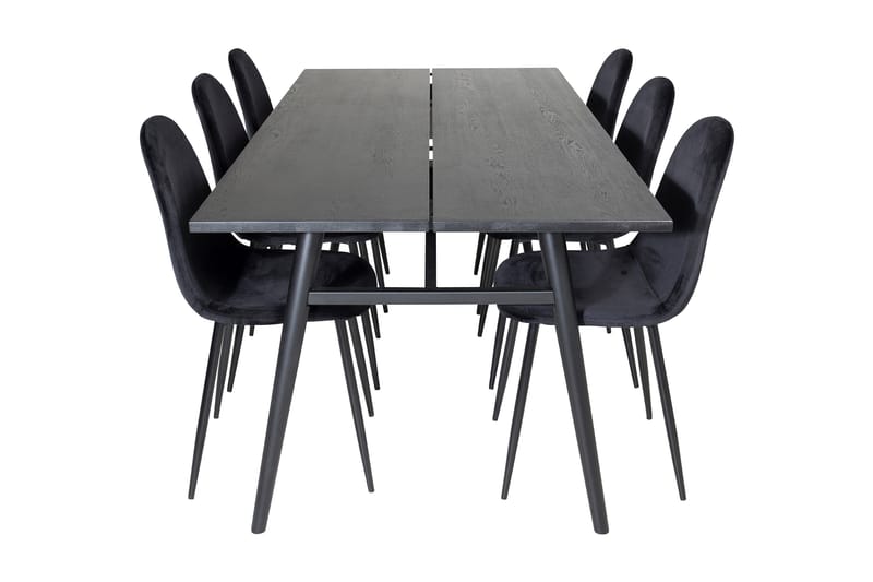 Zenazmi spisegruppe 195 cm inkl. 6 Pontus stoler - Svart - Møbler - Bord - Spisegrupper