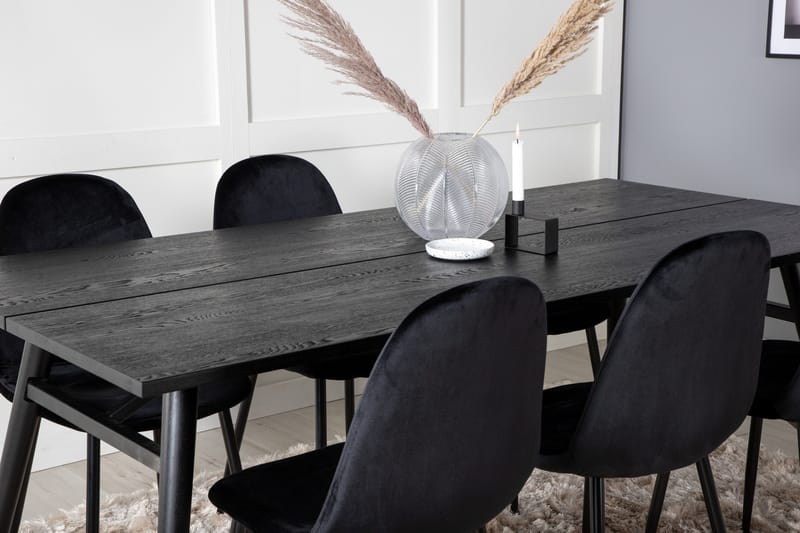 Zenazmi spisegruppe 195 cm inkl. 6 Pontus stoler - Svart - Møbler - Bord - Spisegrupper