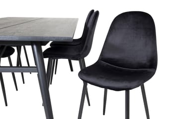Zenazmi spisegruppe 195 cm inkl. 6 Pontus stoler - Svart - Møbler - Bord - Spisegrupper