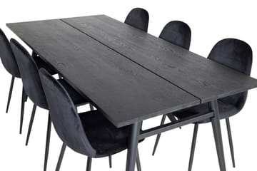 Zenazmi spisegruppe 195 cm inkl. 6 Pontus stoler - Svart - Møbler - Bord - Spisegrupper