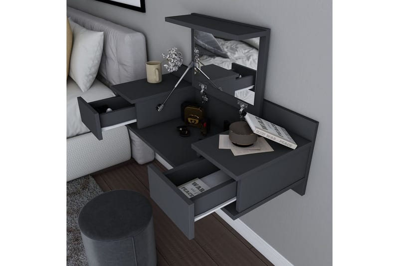 Zenn Sminkebord 100 cm - Antrasitt - Møbler - Bord - Sminkebord & toalettbord - Sminkebord med speil