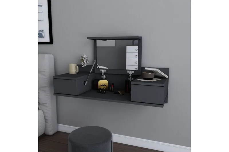 Zenn Sminkebord 100 cm - Antrasitt - Møbler - Bord - Sminkebord & toalettbord - Sminkebord med speil
