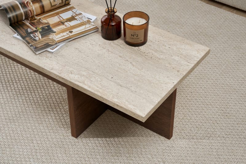 Zephral Sofabord 120x30x45 cm - Travertin, Milano Walnut - Møbler - Bord - Sofabord