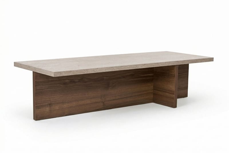 Zephral Sofabord 120x30x45 cm - Travertin, Milano Walnut - Møbler - Bord - Sofabord