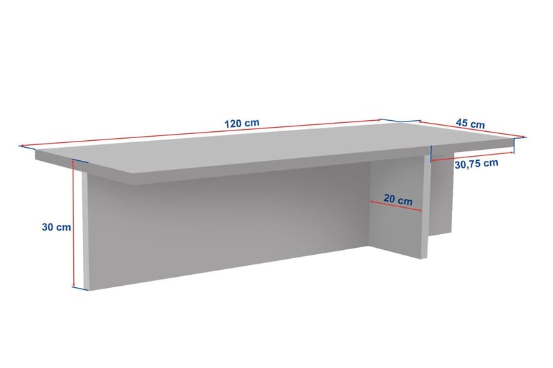 Zephral Sofabord 120x30x45 cm - Travertin, Milano Walnut - Møbler - Bord - Sofabord