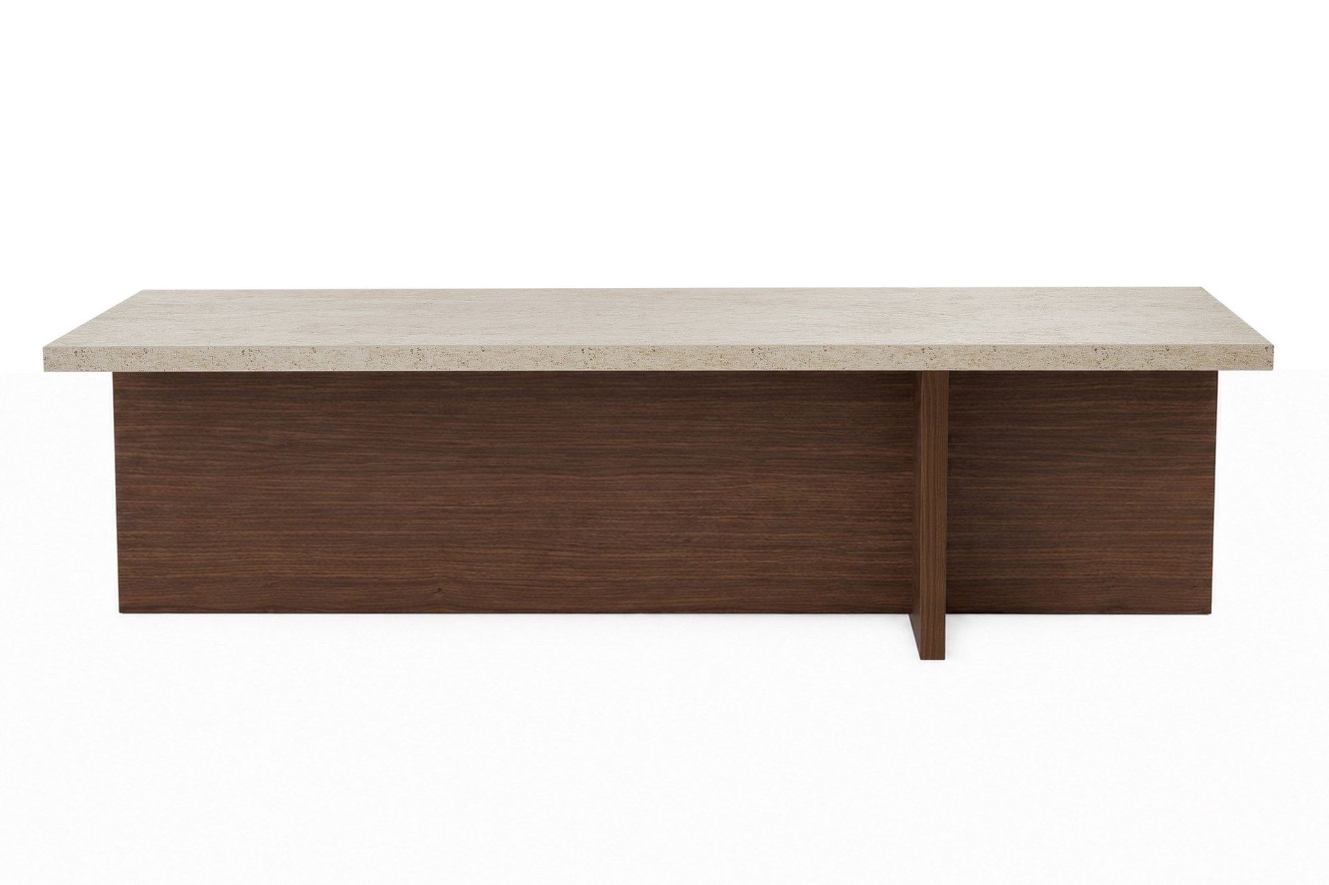 Zephral Sofabord 120x30x45 cm - Travertin, Milano Walnut