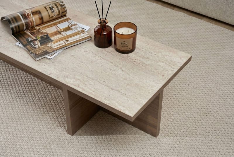 Zephral Sofabord 120x30x45 cm - Travertin, Milano Walnut - Møbler - Bord - Sofabord