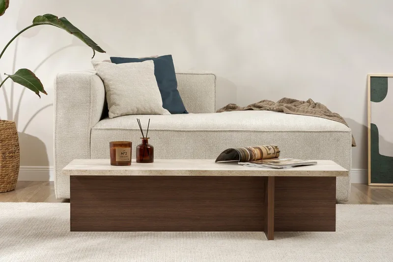 Zephral Sofabord 120x30x45 cm - Travertin, Milano Walnut - Møbler - Bord - Sofabord