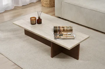 Zephral Sofabord 120x30x45 cm - Travertin, Milano Walnut - Møbler - Bord - Sofabord