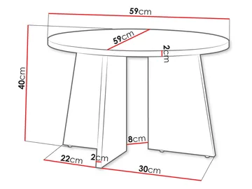 Zeyrin 59 cm Rundt Sofabord i Valnøtt - Brun - Møbler - Bord - Sofabord